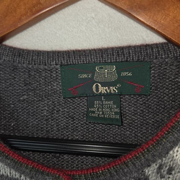Orvis Sweater Cardigan Womens Large Duck Holiday Christmas Grannycore Snowflake - Picture 10 of 10